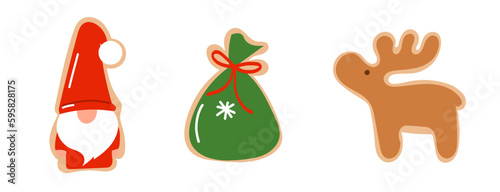 Christmas toys. Flat, color, Christmas paraphernalia. Vector illustration.