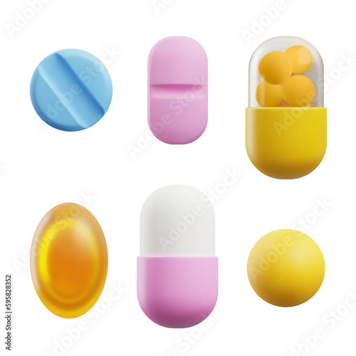 Medical preparations and tablets capsules realistic vector illustration isolated.