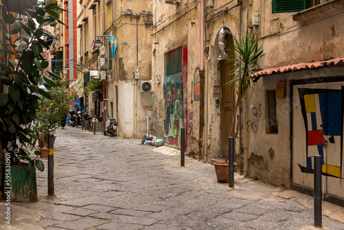 Alleys of the Spanish quarters in Naples, Italy. photo