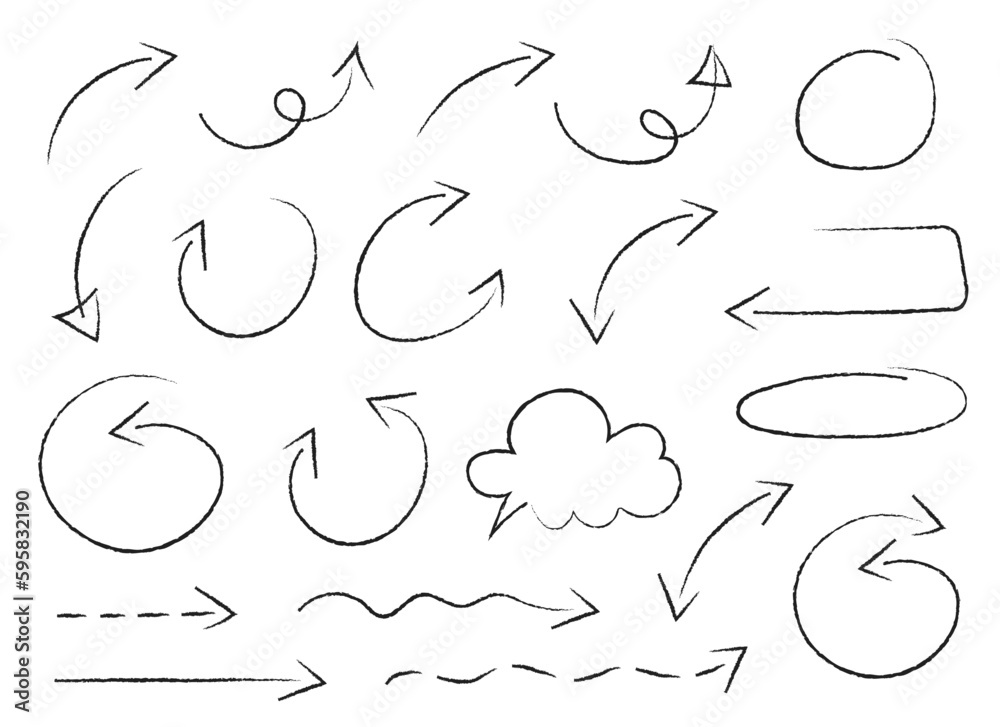 Hand drawn signs and numbers for social networks. Sale in the store and phone number. Arrows and dots. Vector set with lines and arrows Hand drawn signs and numbers for social networks. Sale in the store and phone number. Arrows and dots. Vector set with lines and arrows