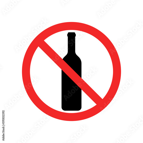 No Alcohol Drink Symbol Icon Vector Illustration