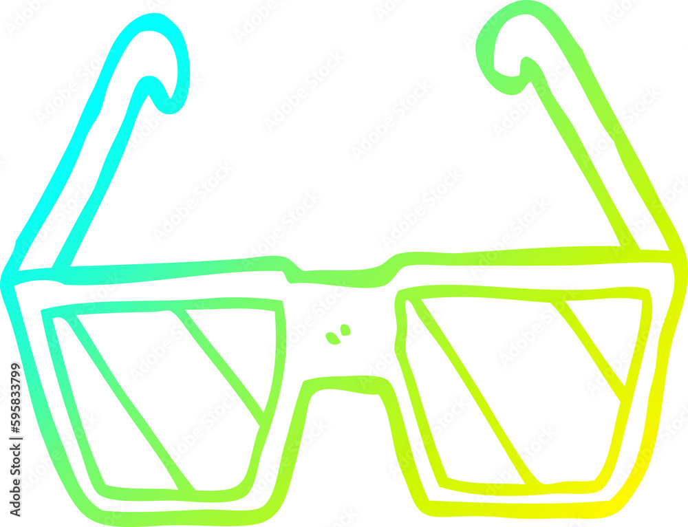 cold gradient line drawing of a cartoon glasses cold gradient line drawing of a cartoon glasses
