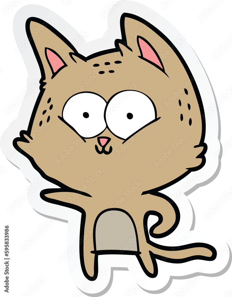 sticker of a cartoon cat sticker of a cartoon cat