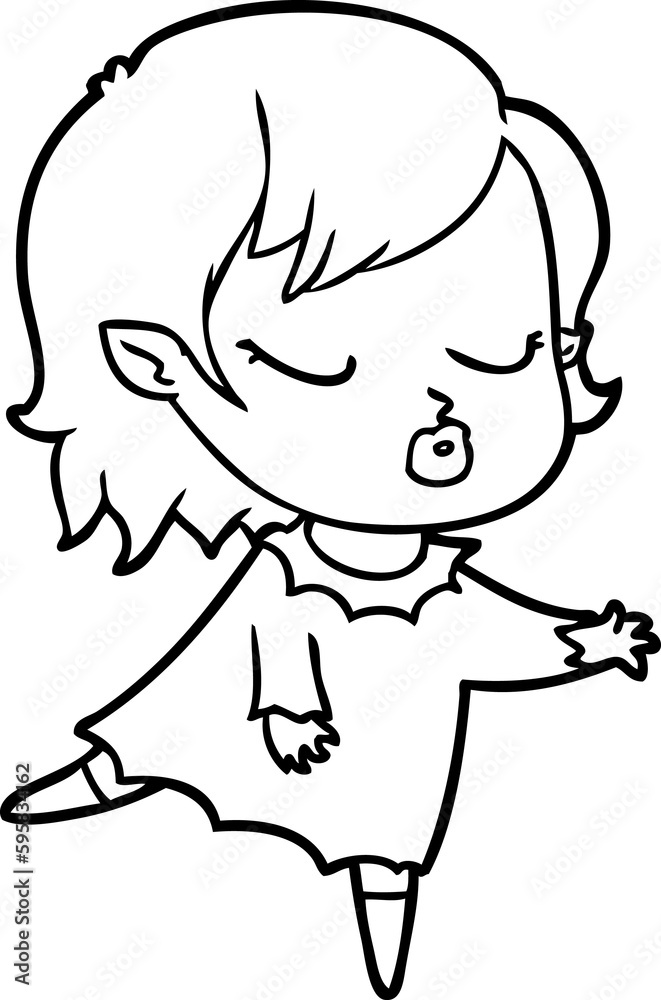 cute cartoon vampire girl