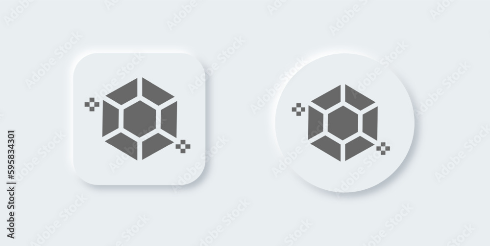 Diamond solid icon in neomorphic design style. Gem signs vector illustration. Diamond solid icon in neomorphic design style. Gem signs vector illustration.