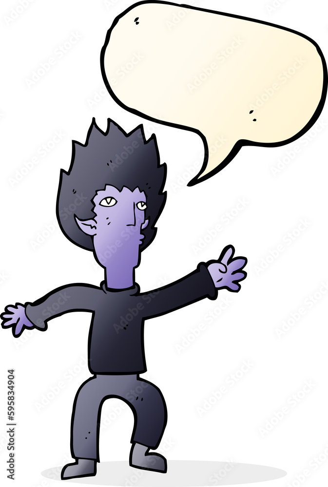 Fototapeta premium cartoon vampire with speech bubble
