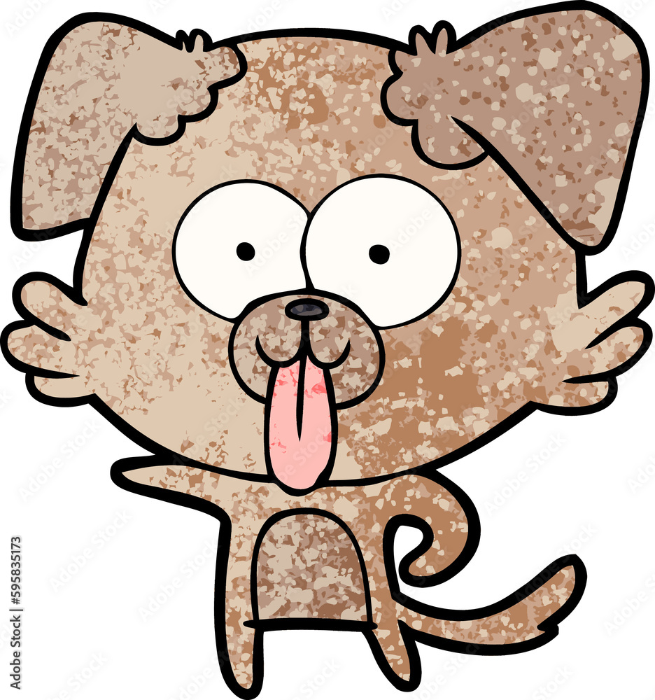 Obraz premium cartoon dog with tongue sticking out