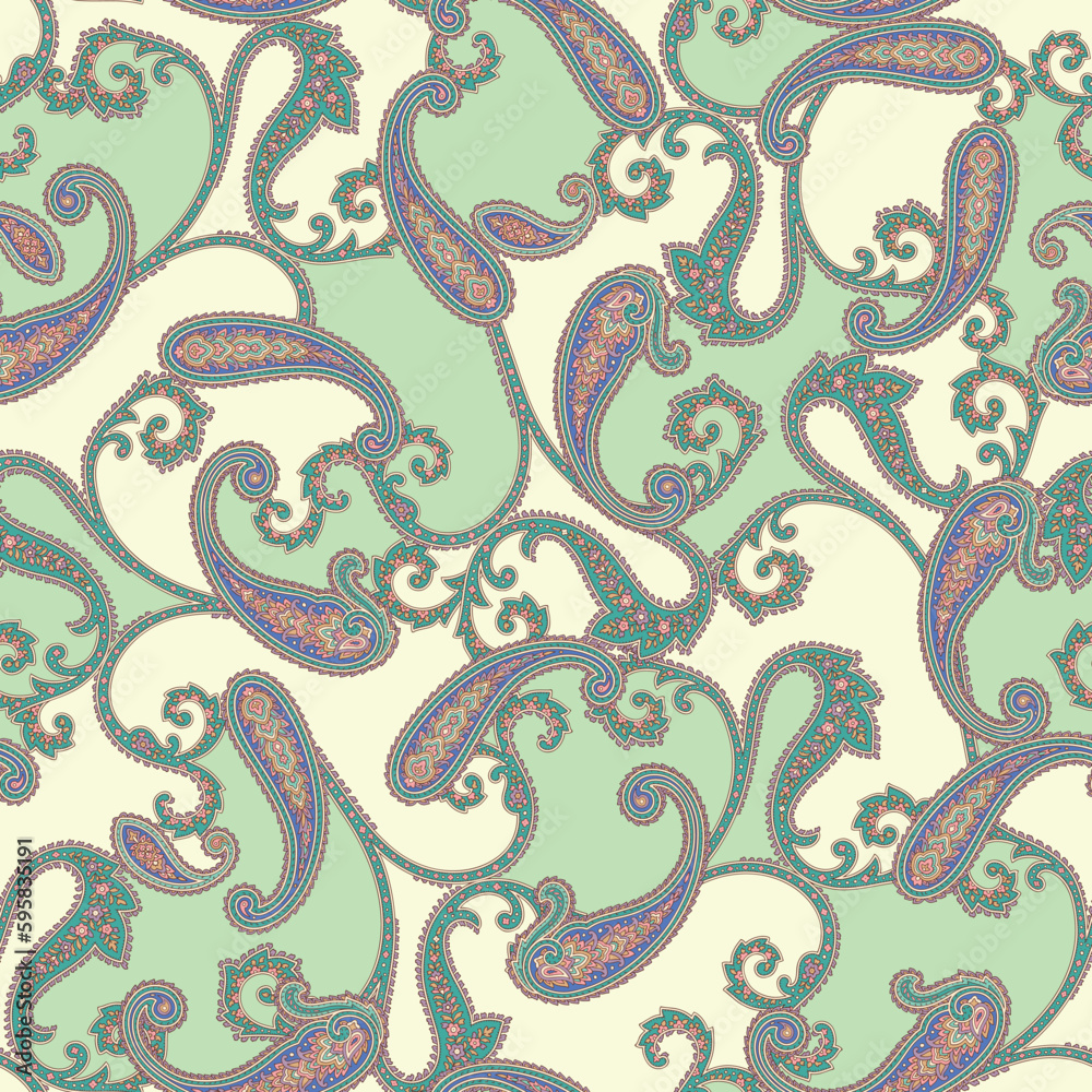 Beautifully seamless paisley pattern, Beautifully seamless paisley pattern,