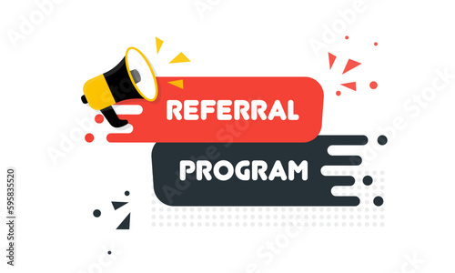 Referral program. Flat, color, referral program banner. Vector illustration.