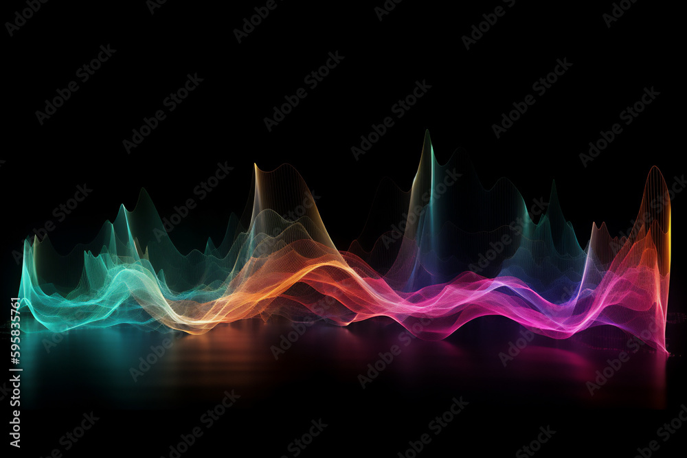 Audio soundwave scope signal as an abstract background depicting a
