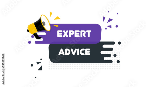 Expert advice. Flat, color, banner expert advice. Vector illustration.