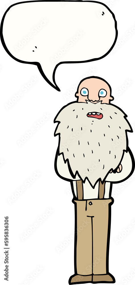 cartoon bearded old man with speech bubble cartoon bearded old man with speech bubble