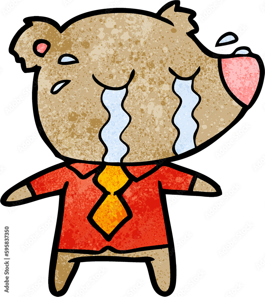 cartoon crying bear in shirt cartoon crying bear in shirt