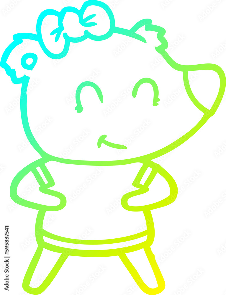 cold gradient line drawing of a female bear cartoon cold gradient line drawing of a female bear cartoon