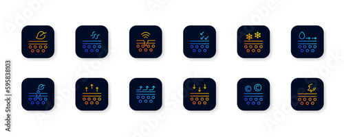Leather. Flat, color, skin protection. Vector icons.