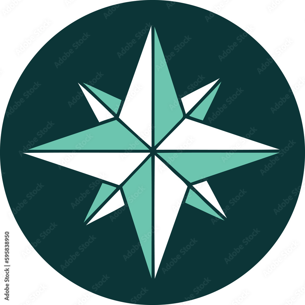 iconic tattoo style image of a star iconic tattoo style image of a star