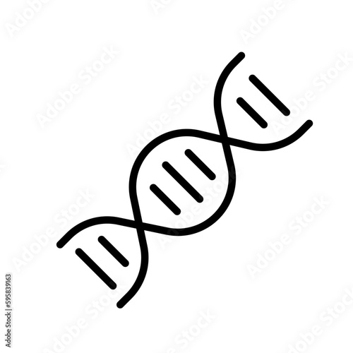 DNA. Line icon, black, dna chain. Vector icon.