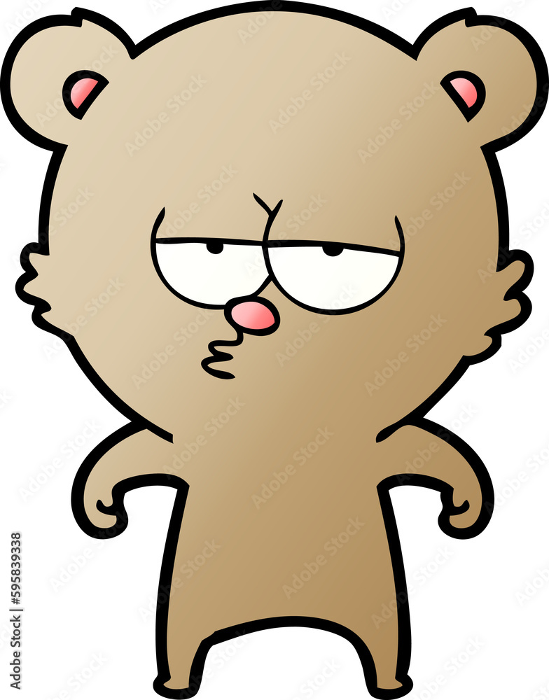 bored bear cartoon