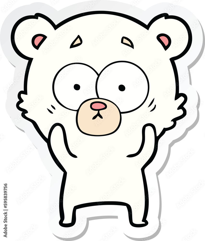 sticker of a surprised polar bear cartoon sticker of a surprised polar bear cartoon