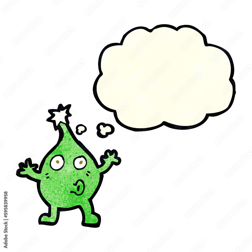 funny cartoon creature with thought bubble funny cartoon creature with thought bubble
