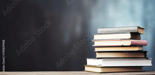 Stack of Large Books with Copy Space