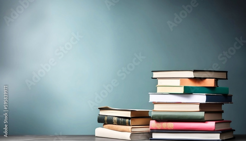 Stack of Large Books with Copy Space