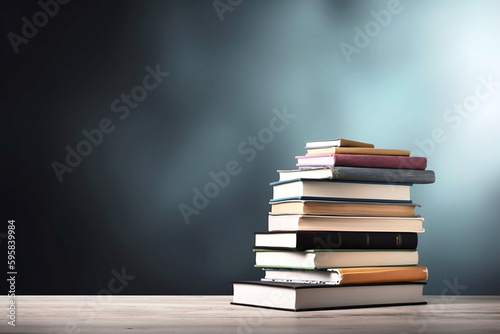Stack of Large Books with Copy Space