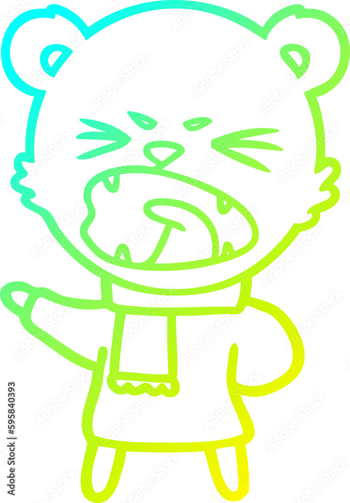 cold gradient line drawing of a angry cartoon bear cold gradient line drawing of a angry cartoon bear