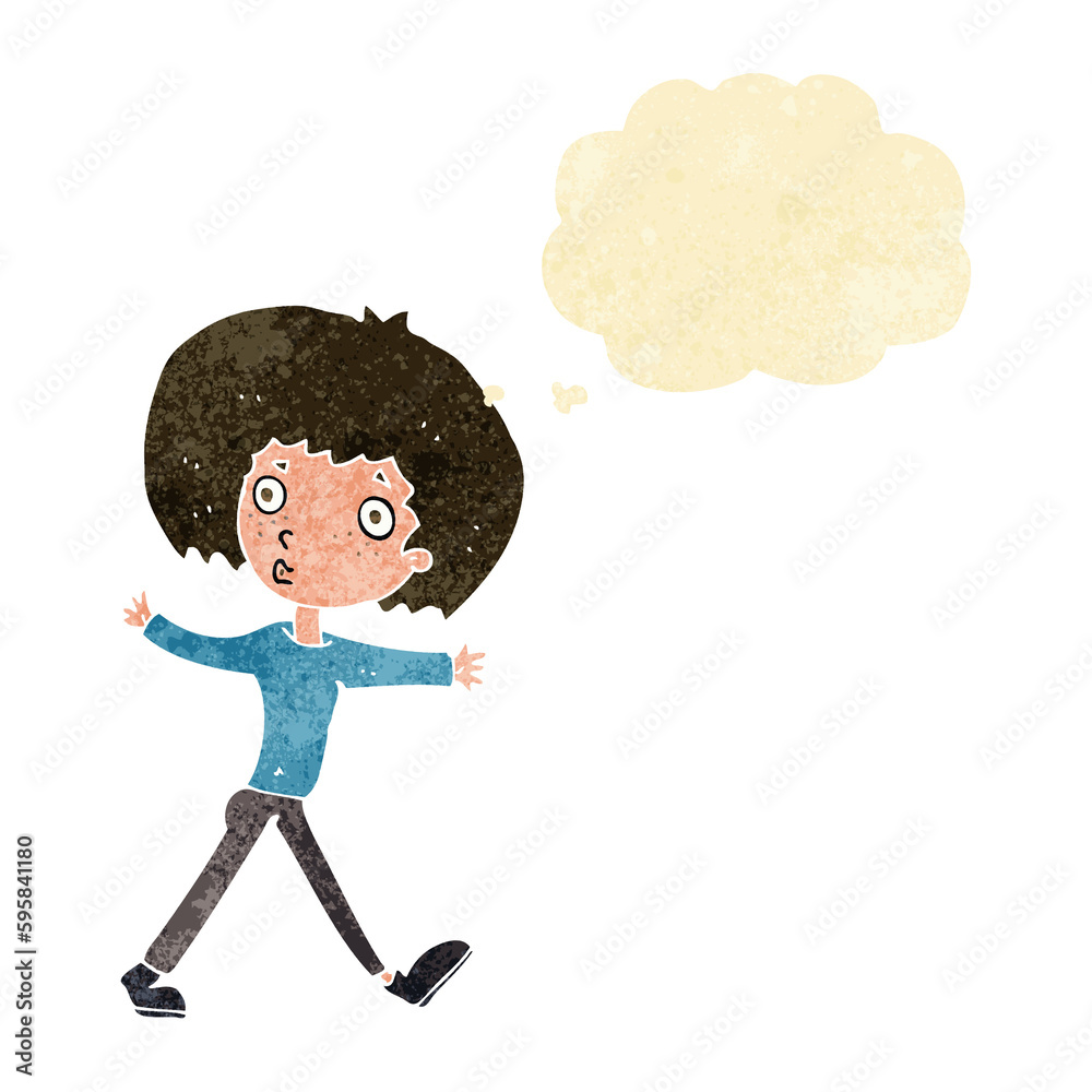 cartoon surprised man walking with thought bubble cartoon surprised man walking with thought bubble