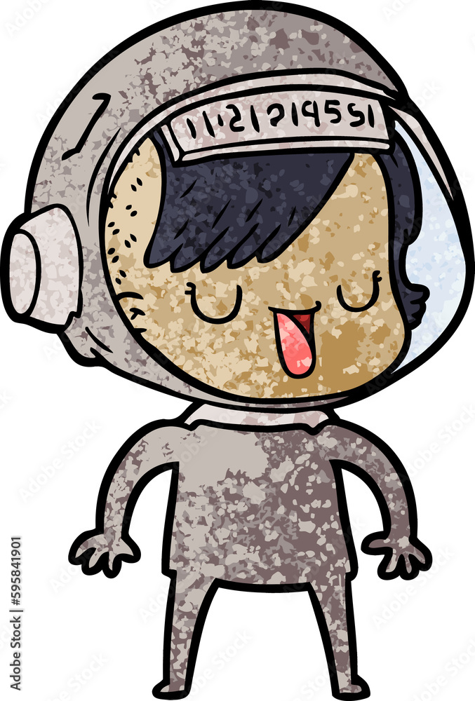 Fototapeta premium cartoon astronaut woman