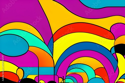A vividly colorful backdrop created in the style of pop art with generative AI photo