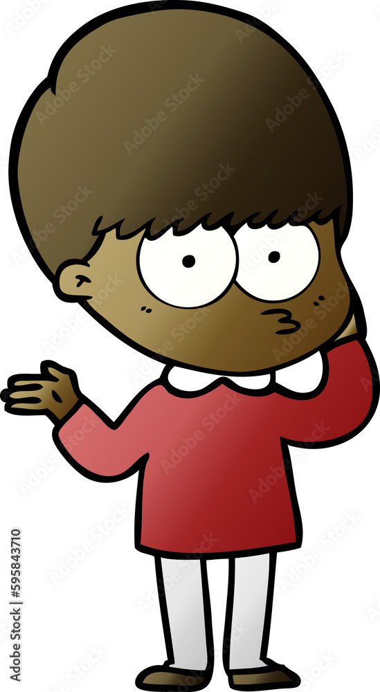 Obraz premium curious cartoon boy