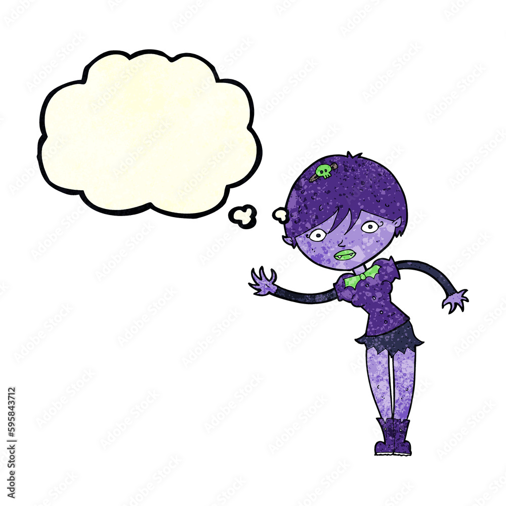 cartoon vampire girl with thought bubble cartoon vampire girl with thought bubble