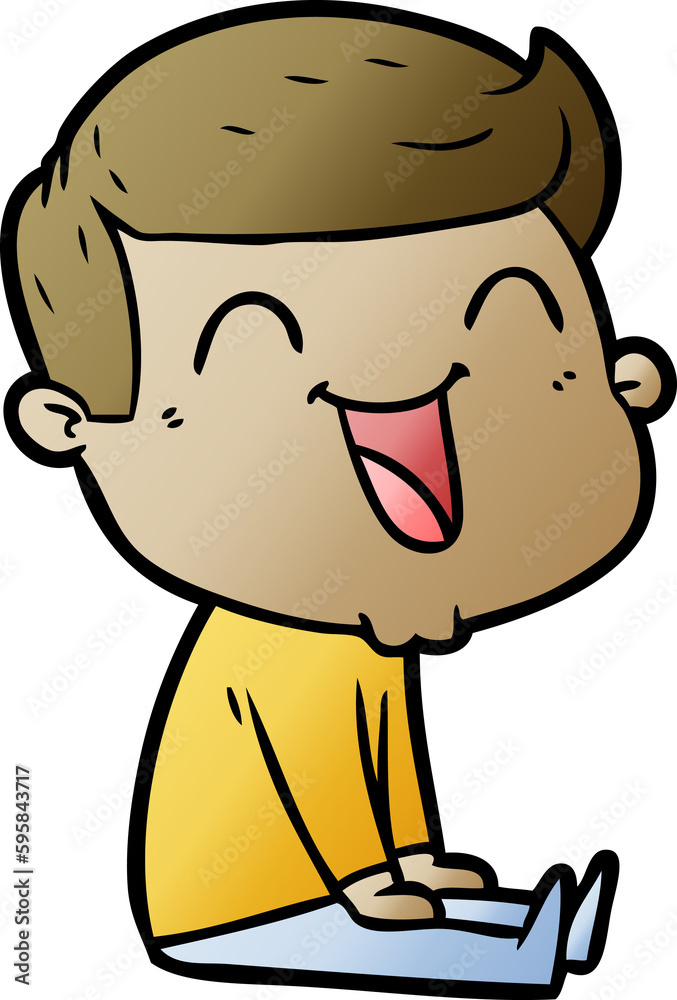 Obraz premium cartoon man laughing