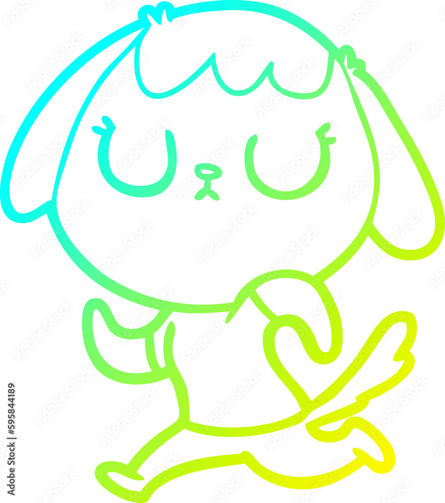 cold gradient line drawing of a cute cartoon dog cold gradient line drawing of a cute cartoon dog