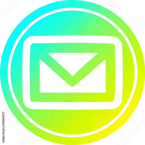envelope letter circular icon with cool gradient finish