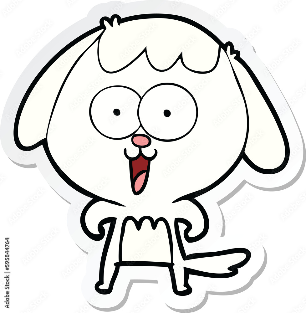 sticker of a cute cartoon dog sticker of a cute cartoon dog