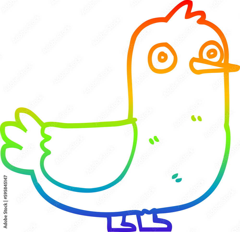 rainbow gradient line drawing of a cartoon seagull rainbow gradient line drawing of a cartoon seagull