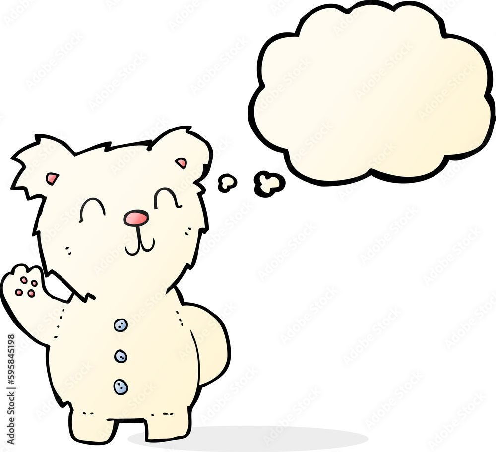 cartoon polar bear with thought bubble