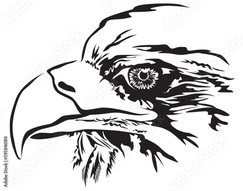 Adler Portrait einfarbig vektor