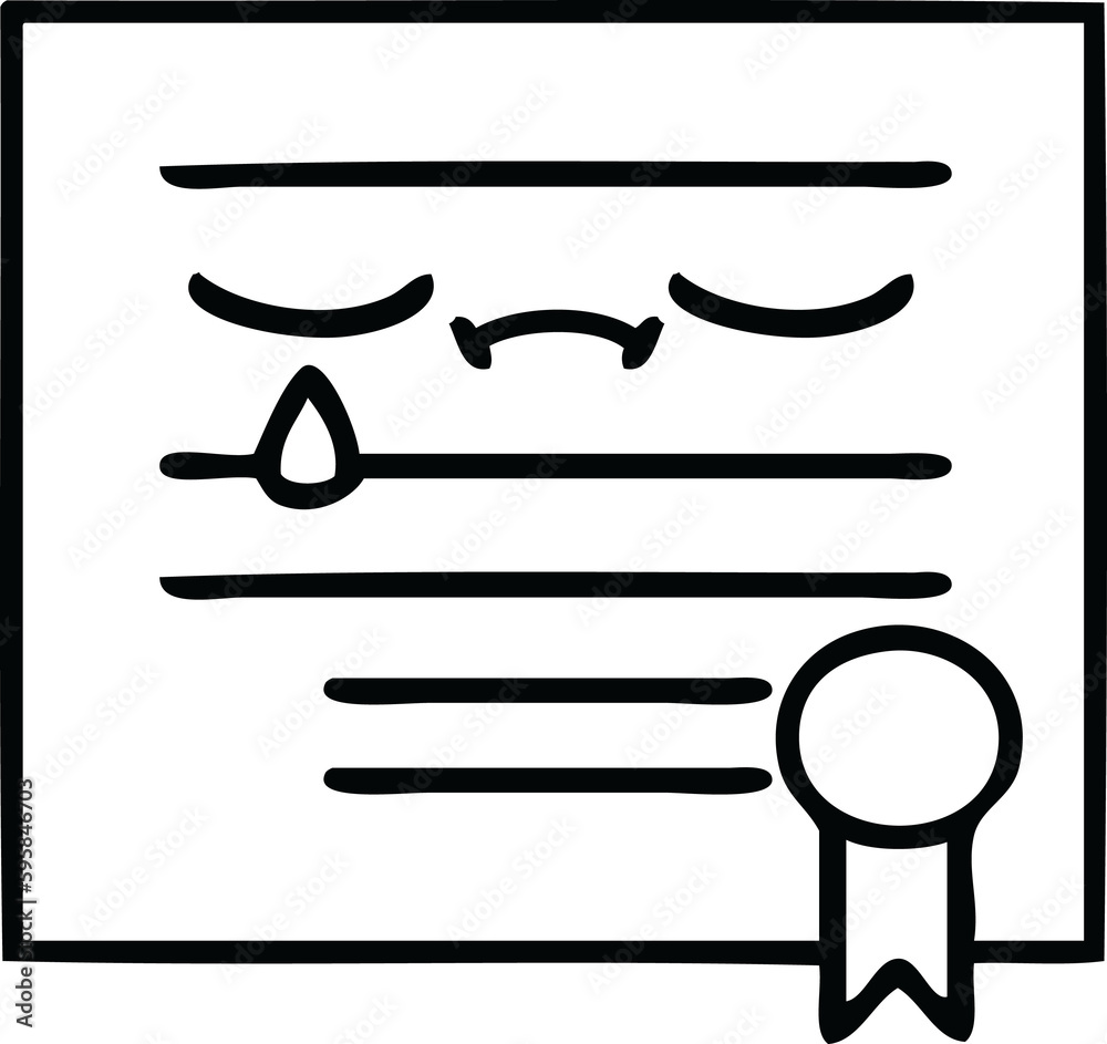line drawing cartoon of a graduation diploma line drawing cartoon of a graduation diploma