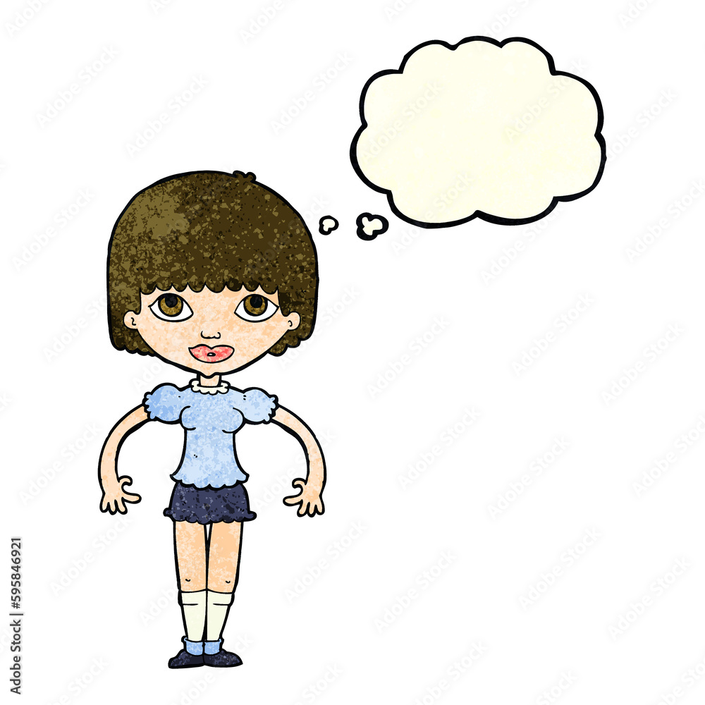 cartoon girl with thought bubble cartoon girl with thought bubble