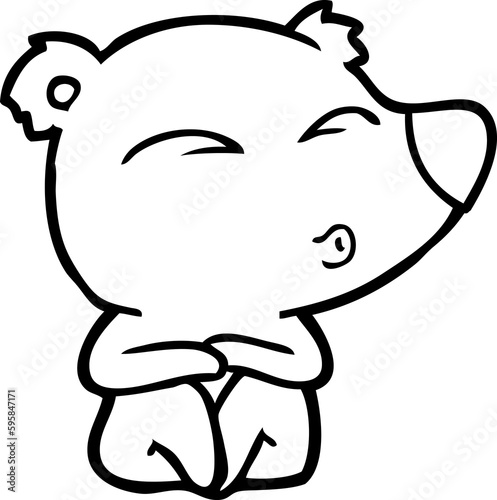 cartoon whistling bear