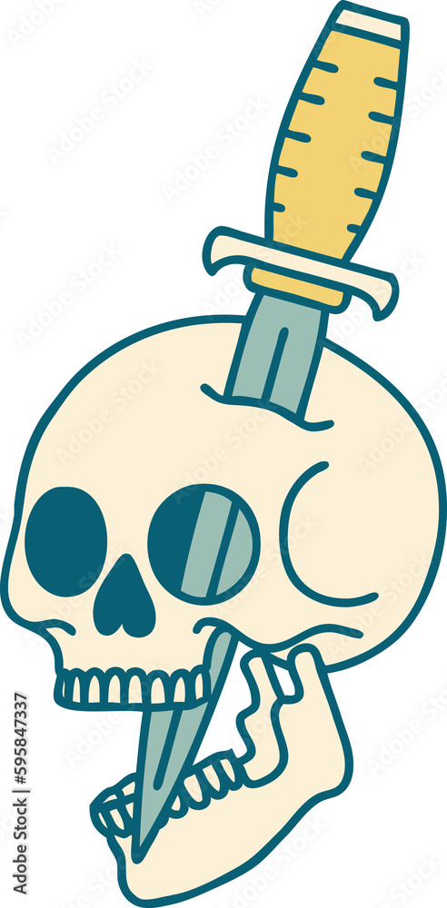 iconic tattoo style image of a skull iconic tattoo style image of a skull