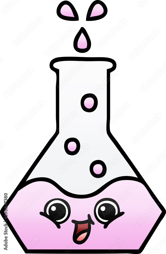 gradient shaded cartoon of a science beaker gradient shaded cartoon of a science beaker