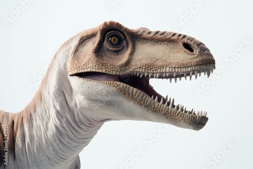Velociraptor dinosaurs on white background. Generative AI
