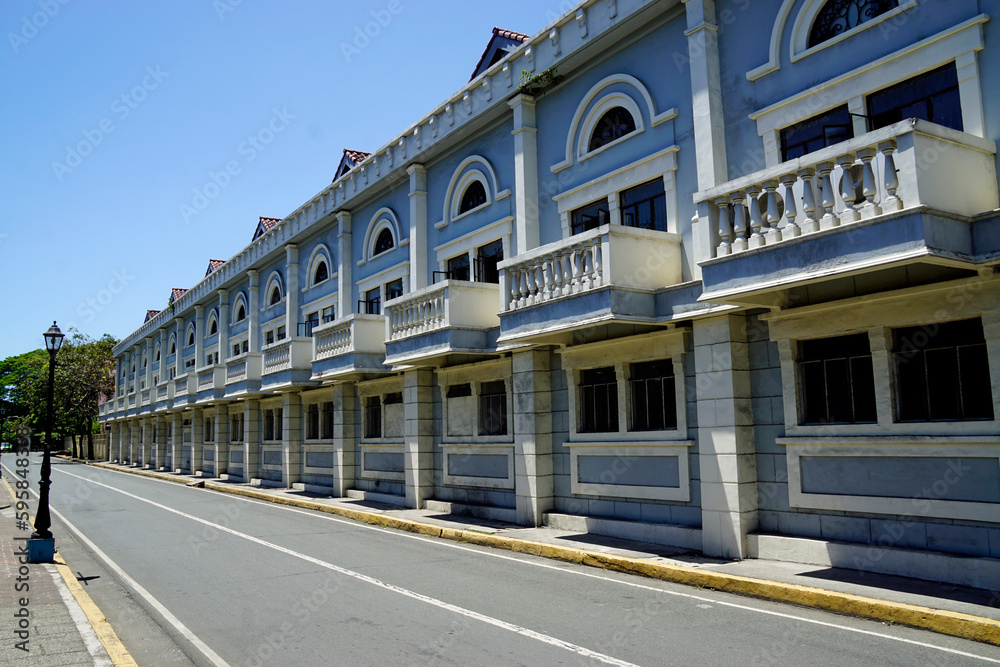 colonial buildings in downtown manila intramuros