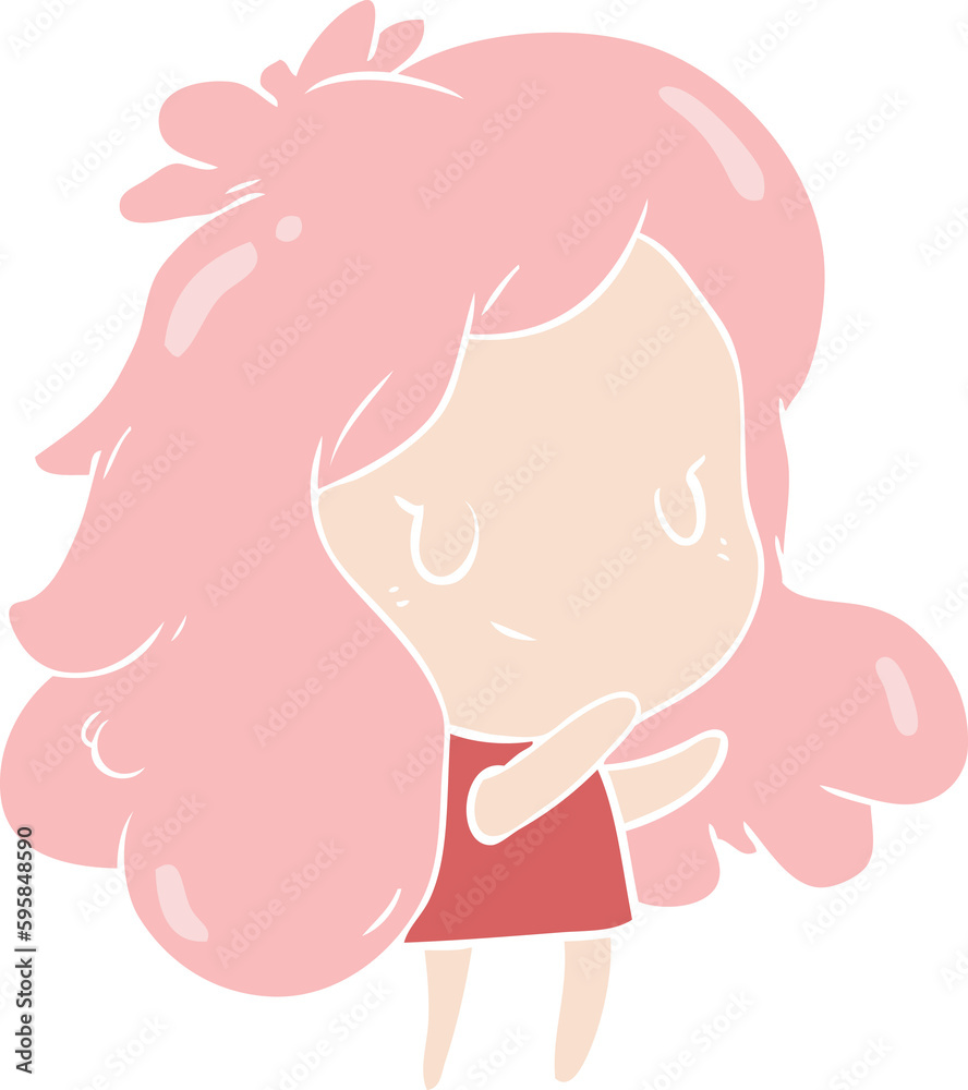 flat color style cartoon girl flat color style cartoon girl