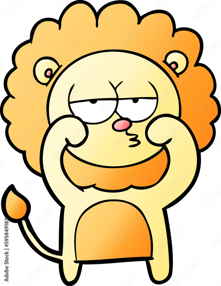 cartoon bored lion cartoon bored lion