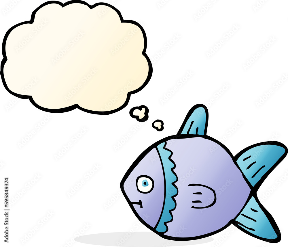 cartoon fish with thought bubble cartoon fish with thought bubble